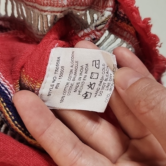 dRA Anthropologie Boho Off The Shoulder Serape Raw Hem Top - Picture 8 of 9